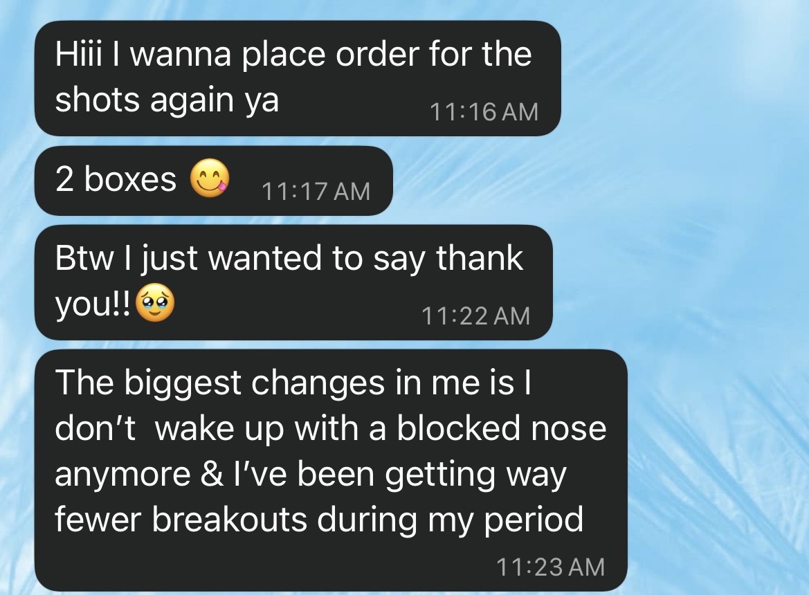 Anonymous customer feedback from someone placing a repeat order